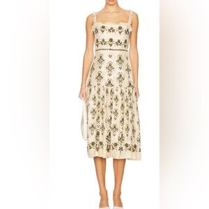 barbara madera midi dress AGUA BY AGUA BENDITA - Barbara Madera Square-Neck Cotton-Poplin Midi Dress